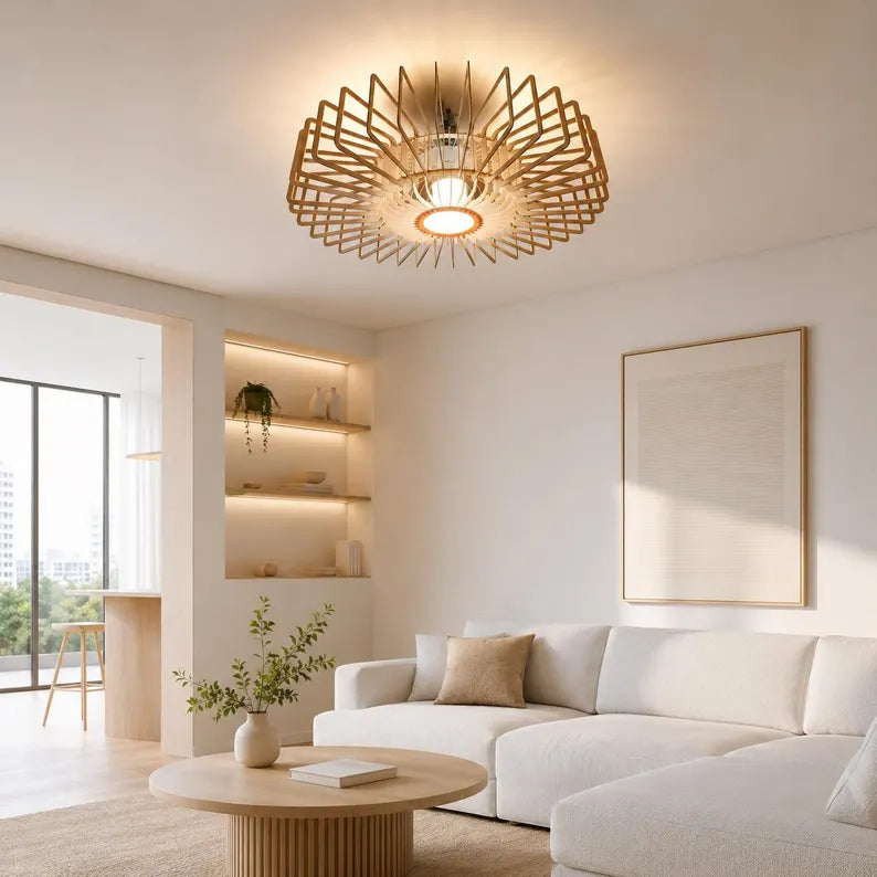 Solara Ceiling Light | Scandinavian Flush Mount Chandelier |Modern Nordic Flush Mount Lamp