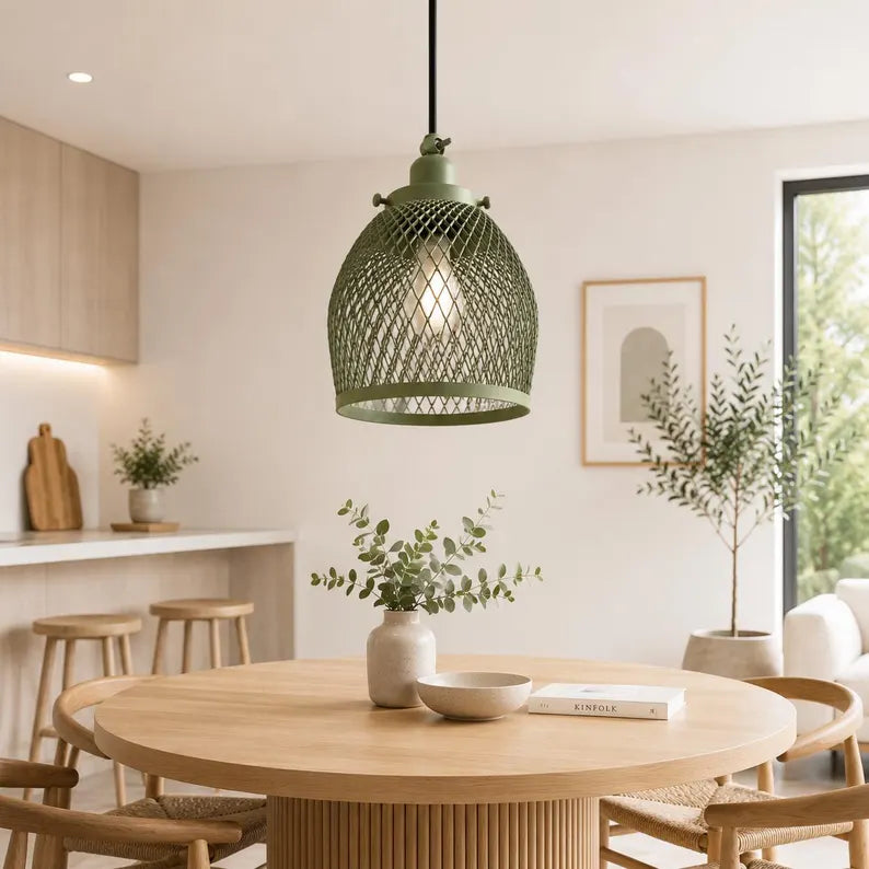 Haven Pendant Light | Scandinavian Woven Hanging Lamp | Japandi Woven Pendant Light for Cozy Interiors