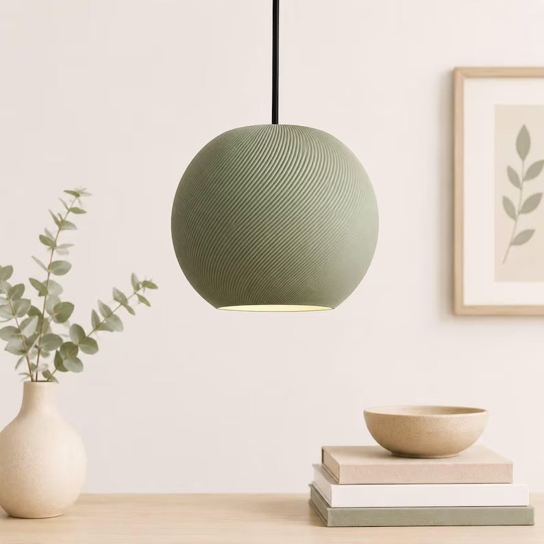 Modern Globe Pendant Light, Scandinavian Hanging Lamp, Minimalist Ceiling Light, Nordic Home Decor, Contemporary Lighting Fixture