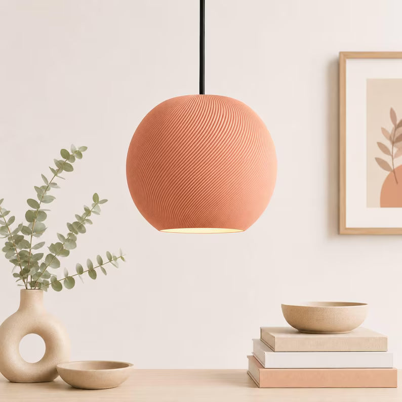 Modern Globe Pendant Light, Scandinavian Hanging Lamp, Minimalist Ceiling Light, Nordic Home Decor, Contemporary Lighting Fixture