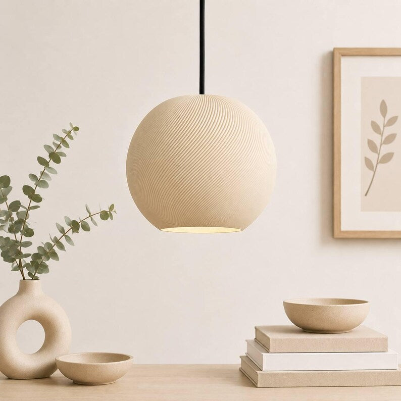 Modern Globe Pendant Light, Scandinavian Hanging Lamp, Minimalist Ceiling Light, Nordic Home Decor, Contemporary Lighting Fixture