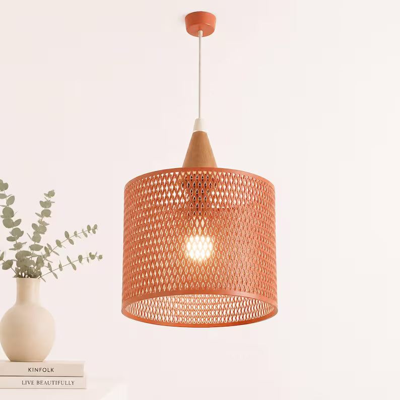 Scandinavian Pendant Light, Geometric Ceiling Lamp, Japandi Lighting, Modern Hanging Light, Bedroom Decor