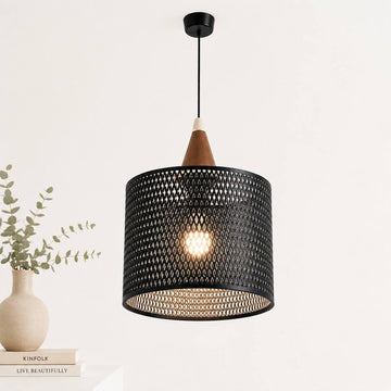 Scandinavian Pendant Light, Geometric Ceiling Lamp, Japandi Lighting, Modern Hanging Light, Bedroom Decor