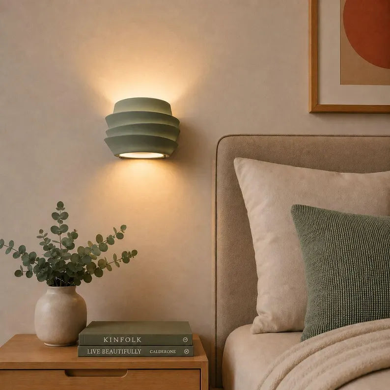 Modern Wall Sconce Lamp | Scandinavian Bedside Light | Minimalist Up Down Wall Light | Aluminum Indoor Sconce | Japandi Home Decor Lighting