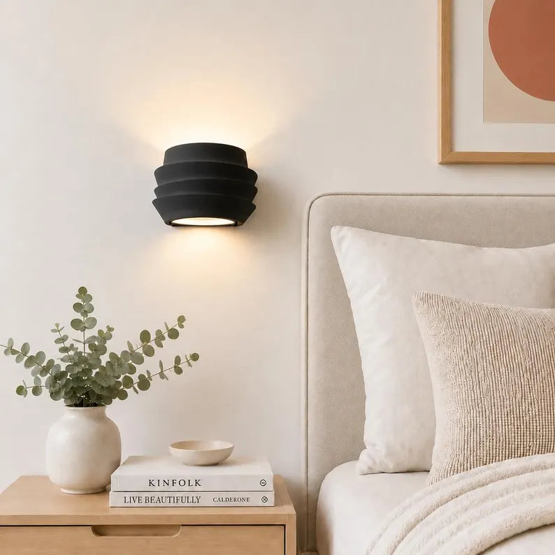 Modern Wall Sconce Lamp | Scandinavian Bedside Light | Minimalist Up Down Wall Light | Aluminum Indoor Sconce | Japandi Home Decor Lighting