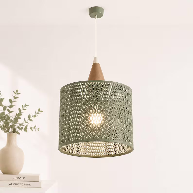 Scandinavian Pendant Light, Geometric Ceiling Lamp, Japandi Lighting, Modern Hanging Light, Bedroom Decor