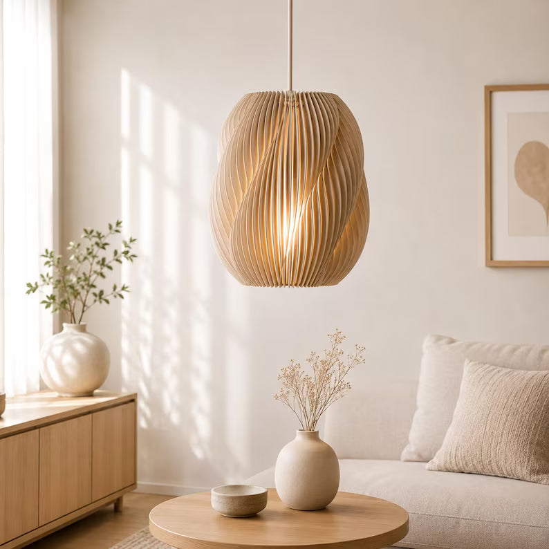 Willow Pendant Light | Scandinavian Japandi Hanging Lamp| Pendant Lamp for Cozy Inte