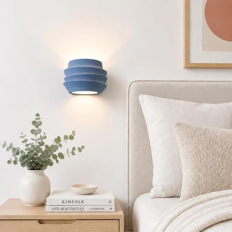 Modern Wall Sconce Lamp | Scandinavian Bedside Light | Minimalist Up Down Wall Light | Aluminum Indoor Sconce | Japandi Home Decor Lighting