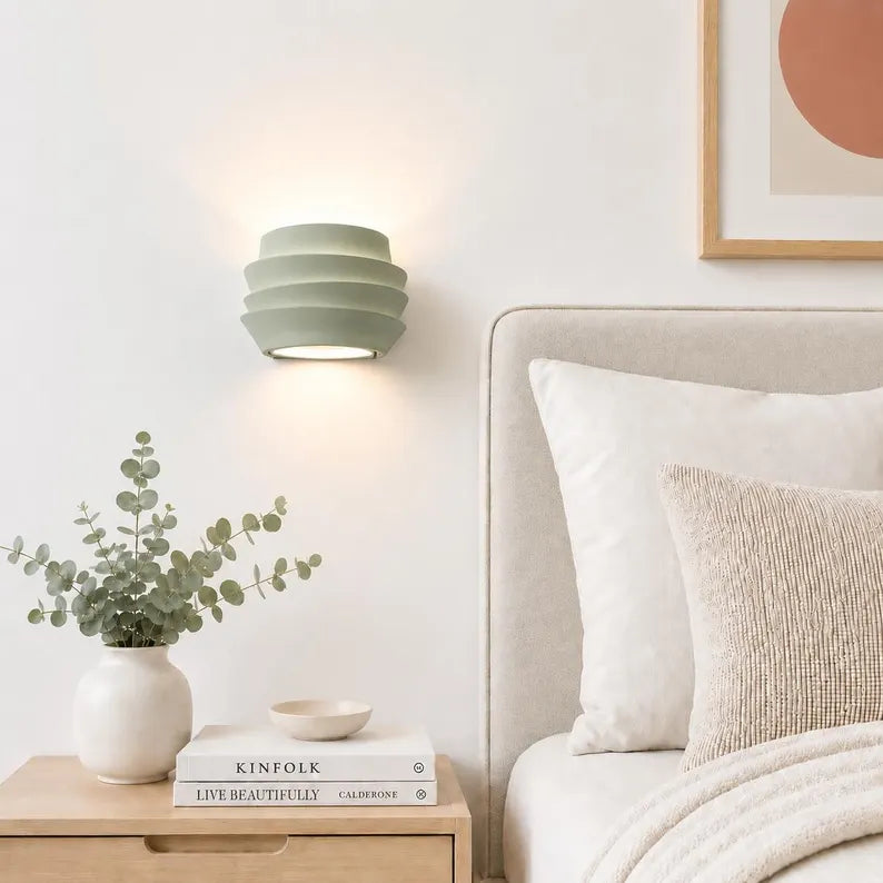 Modern Wall Sconce Lamp | Scandinavian Bedside Light | Minimalist Up Down Wall Light | Aluminum Indoor Sconce | Japandi Home Decor Lighting