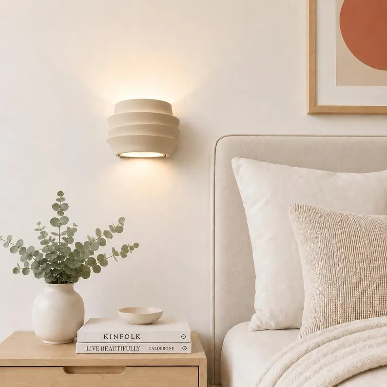 Modern Wall Sconce Lamp | Scandinavian Bedside Light | Minimalist Up Down Wall Light | Aluminum Indoor Sconce | Japandi Home Decor Lighting
