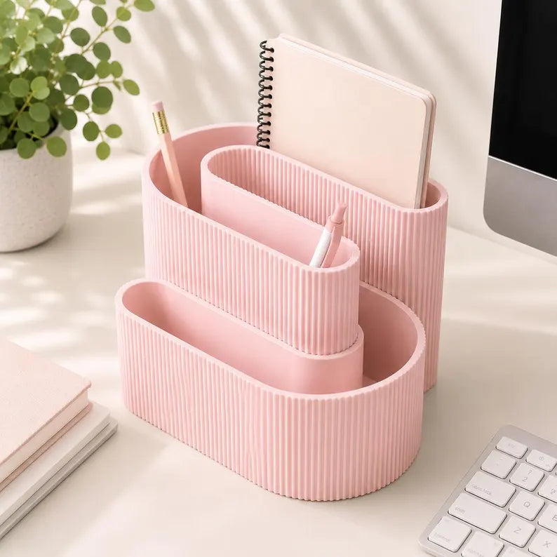 Modern Ribbed Desk Organizer