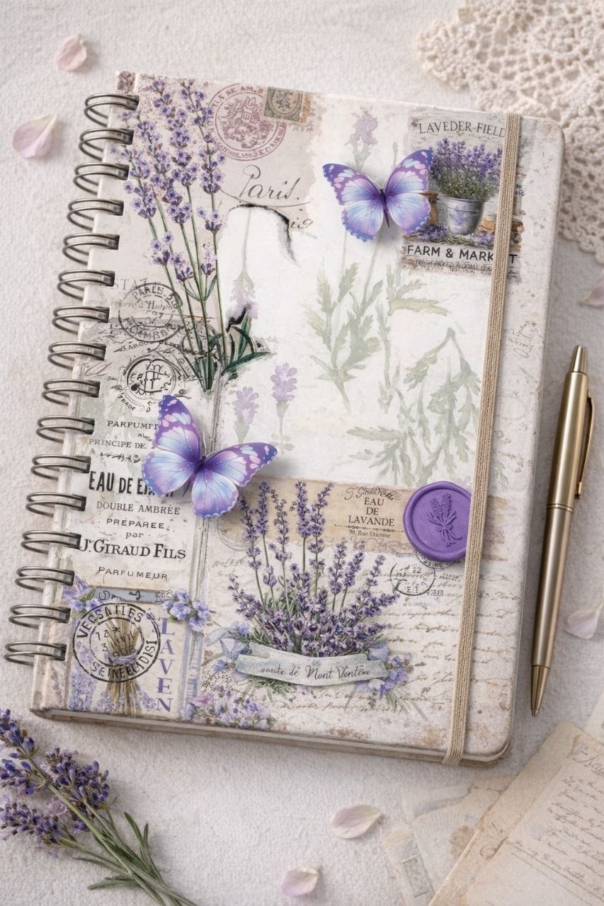 Vintage Lavender Notebook