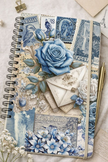 Blue Vintage Letters Notebook